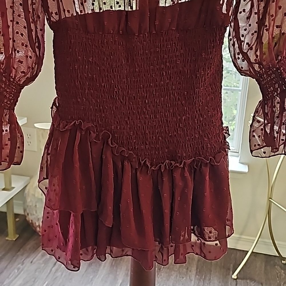 Fashion Nova Sweet Like Me Mini Dress - Burgundy Size Medium, NWT - Picture 8 of 10